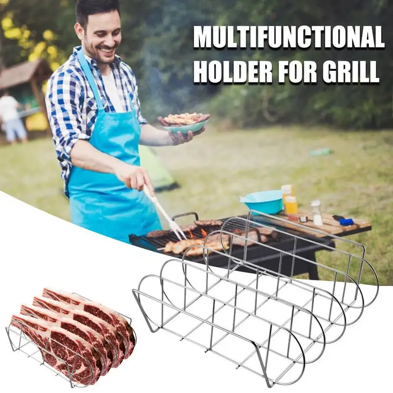 Stainless Steel Barbecue Rib Rack Non Stick Rib Shelf Stand Barbecue Rib Roast Rack Grilling BBQ Chicken Beef Ribs Rack Grilling
Stainless Steel Barbecue Rib Rack Non Stick Rib Shelf Stand Barbecue Rib Roast Rack Grilling BBQ Chicken Beef Ribs Rack Grilling