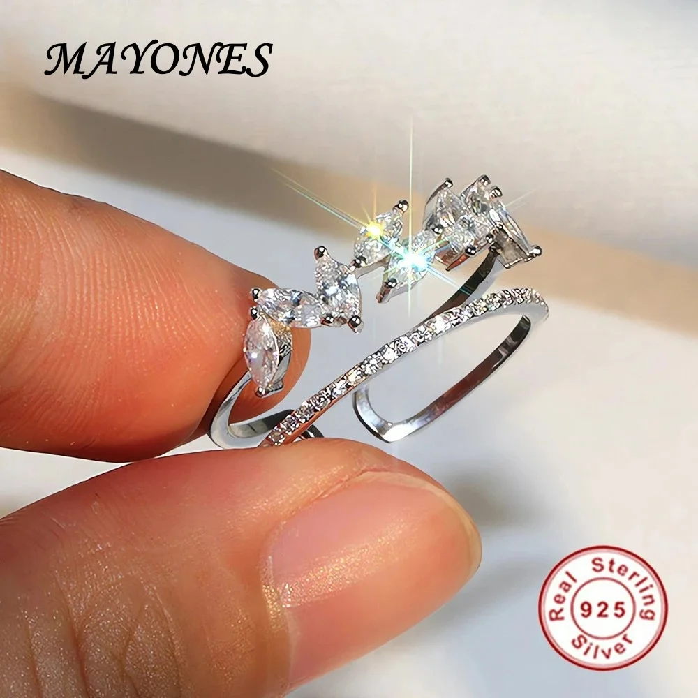 Женское винтажное регулируемое кольцо MAYONES, серебро 925 пробы, с фианитами и блестящими листьями, подарочное Ювелирное Украшение
Женское винтажное регулируемое кольцо MAYONES, серебро 925 пробы, с фианитами и блестящими листьями, подарочное Ювелирное Украшение
