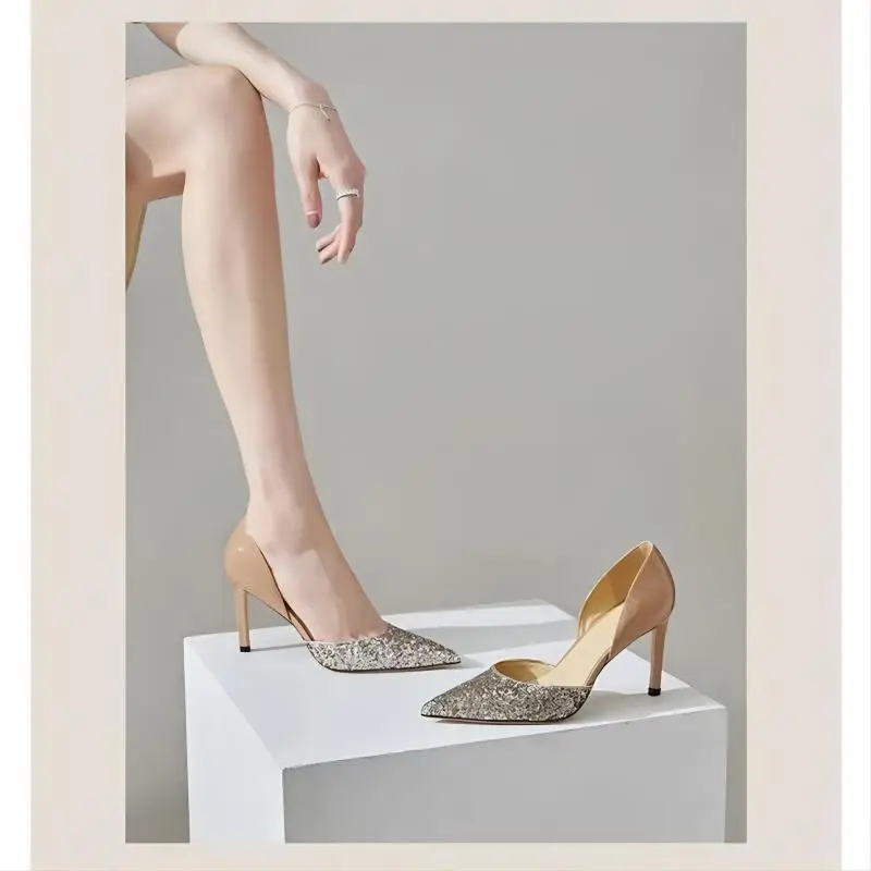 Luxury Brand 2023 New Sequin High Heels Pointed Toe Shallow Mouth French Banquet Shoes Premium Feeling Slim Heels
Luxury Brand 2023 New Sequin High Heels Pointed Toe Shallow Mouth French Banquet Shoes Premium Feeling Slim Heels