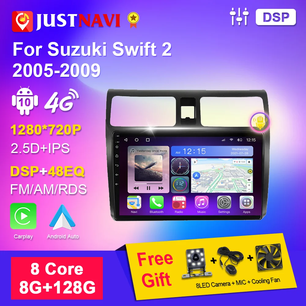 

Car Radio 2din For Suzuki Swift 2 2005 2006 2007 2008 2009 Multimedia DVD Player OBD TPMS Navigation GPS Video Audio DSP 6G 128G