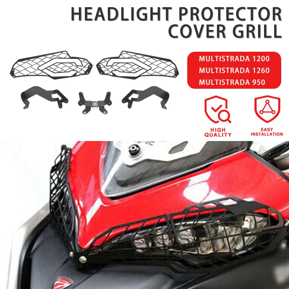 

For DUCATI MULTISTRADA MTS 950 1260 1200 S GRAND TOUR ENDURO PIKES PEAK Headlight Guard Grille Cover Protection Modification