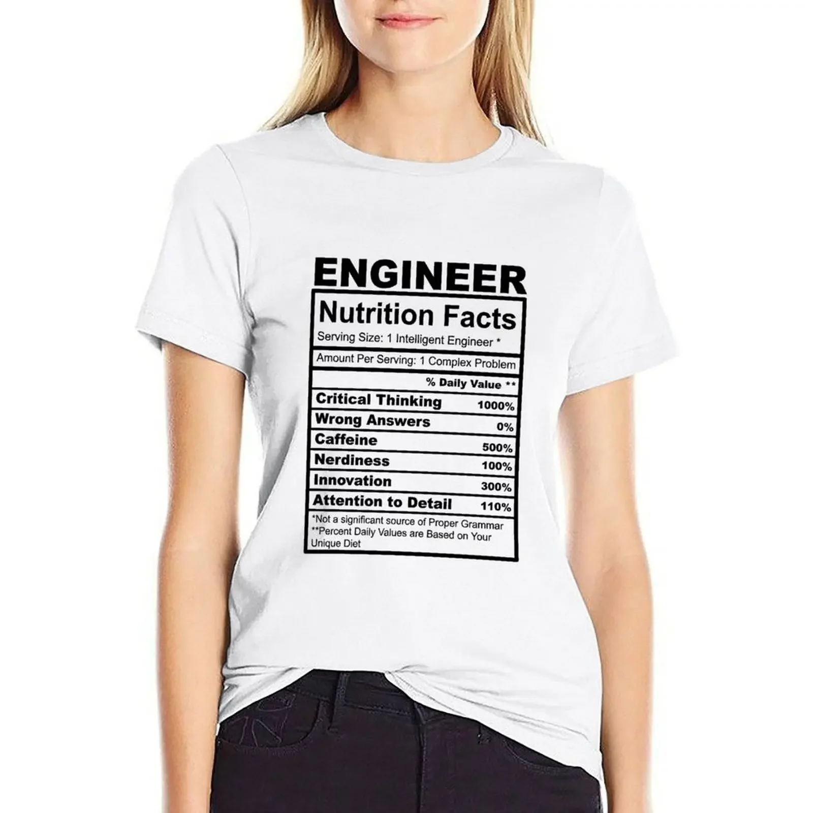 Funny Engineer Gift Nutrition Fact Humor T-shirt korean fashion summer clothes tops woman t shirt
Funny Engineer Gift Nutrition Fact Humor T-shirt korean fashion summer clothes tops woman t shirt