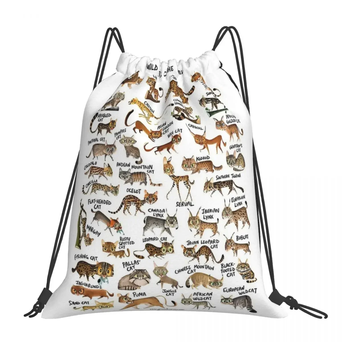 Wild Cats Of The World Backpacks Casual Portable Drawstring Bags Drawstring Bundle Pocket Sports Bag BookBag For Travel Students
Wild Cats Of The World Backpacks Casual Portable Drawstring Bags Drawstring Bundle Pocket Sports Bag BookBag For Travel Students