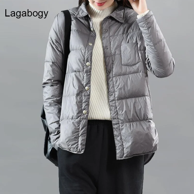Женская пуховая куртка на утином пуху, белая легсветильник однобортная парка, Повседневная Базовая куртка-пуховик на осень и зиму 
Женская пуховая куртка на утином пуху, белая легсветильник однобортная парка, Повседневная Базовая куртка-пуховик на осень и зиму