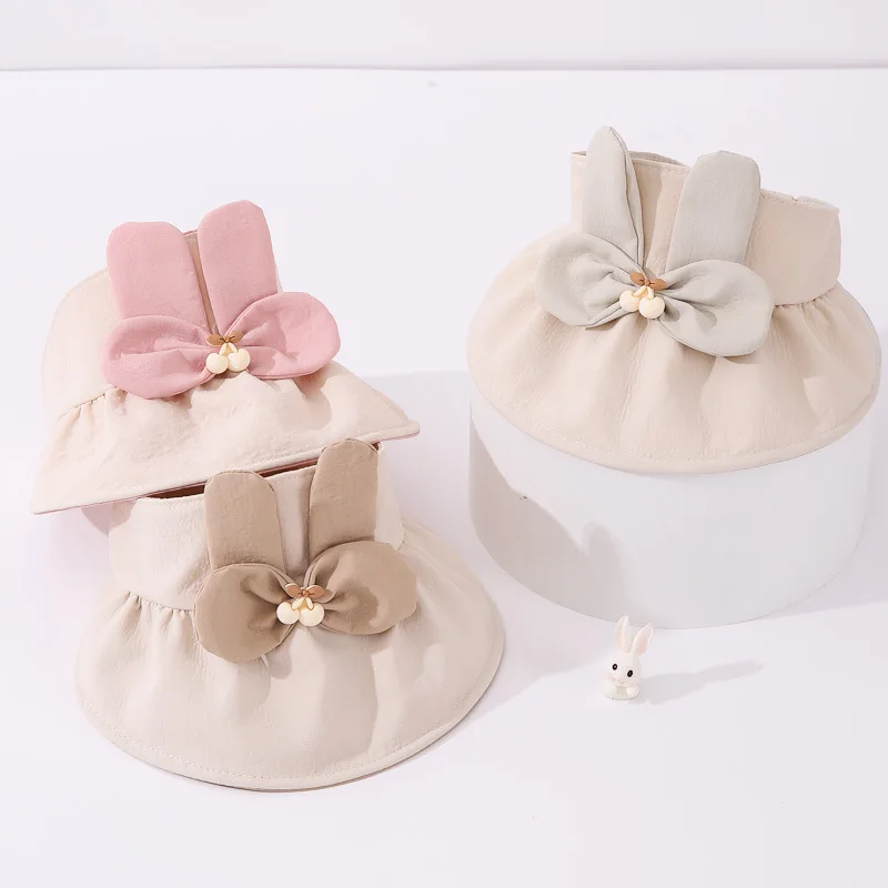 

3 Colors Summer Cute Butterfly Knot Baby Sun Hat for Girls Thin Kids Sunscreen Cap With Bow Outdoor Sunshade Headwear 4-12M