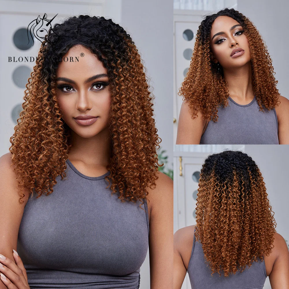 Blonde Unicorn Curly Ombre Black Brown Lace Front Synthetic Wigs with Middle Part for Women Heat Resistant Daliy Party Use
Blonde Unicorn Curly Ombre Black Brown Lace Front Synthetic Wigs with Middle Part for Women Heat Resistant Daliy Party Use