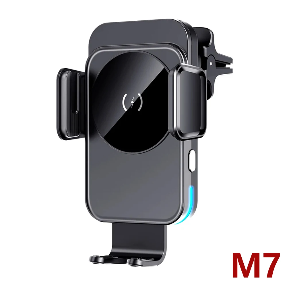 

Магнитная Автомобильная Беспроводная зарядка M7 QI, быстрая зарядная станция, подставка с вентиляционным отверстием, держатель для телефона для iPhone 15 14 13 12 X Pro Max Samsung