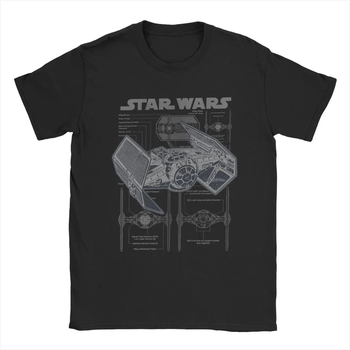 

Disney Darth Vader Tie Fighter Star War T Shirt Men's 100% Cotton T-Shirt Crewneck Tee Shirt Short Sleeve Clothes Gift Idea