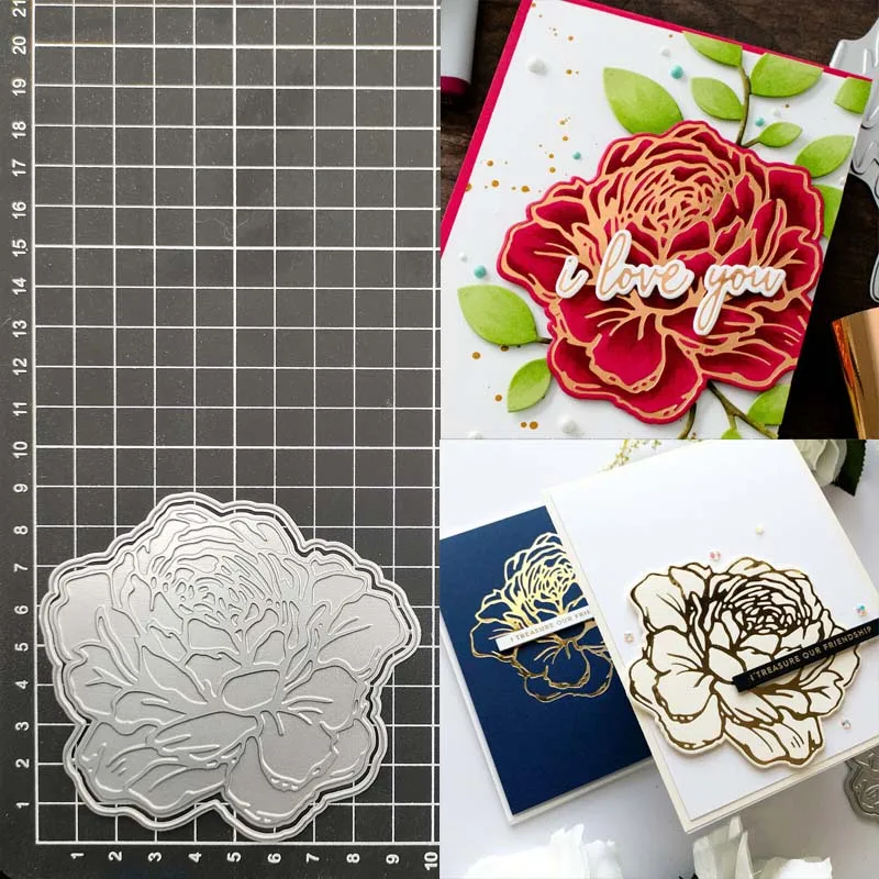 

Rose Metal Cutting Dies Stencil Scrapbooking DIY Album Stamp Paper Card Embossing Decor Craft New Dies for 2023