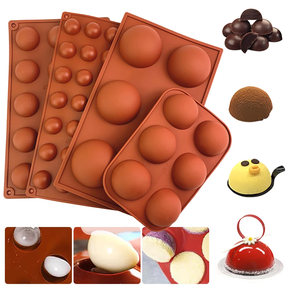 Universal Cake Mold Brown Half Ball Sphere Silicone Mold For Chocolate Dessert Mould DIY Decorating Cake Color Random Tools
Universal Cake Mold Brown Half Ball Sphere Silicone Mold For Chocolate Dessert Mould DIY Decorating Cake Color Random Tools