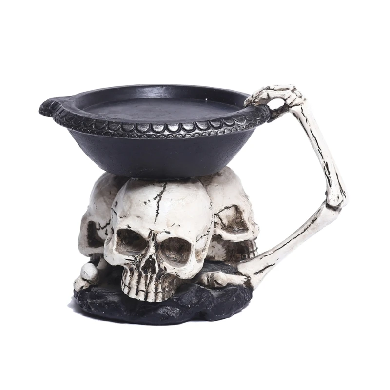 

Unique Triples Ghostly Head Candle Holder Storage Tray Halloween Candle Holder Decors for Home Decor & ClutterFreeSpace