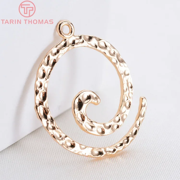 

(3780)10PCS 18.5*22MM 24K Gold Color Plated Brass Curly Round Charms Pendants High Quality DiyJewelry Making Findings Accessorie