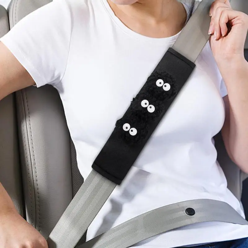 

2Pcs Seat Belt Cover Pad Adorable Briquettes Soft Seatbelt Shoulder Pads Eyes Car Interior Seat Belt Protector Pads For Cars SUV