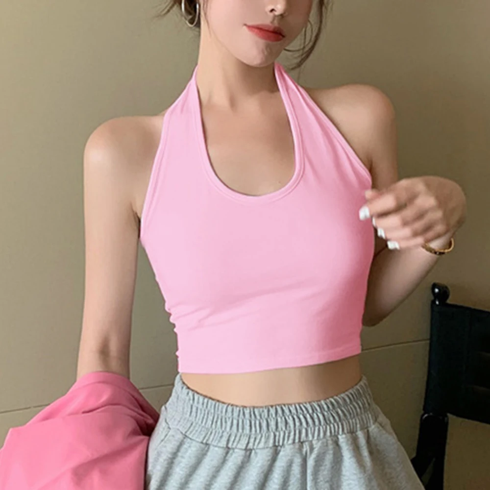 Sexy Women Summer Breathable Crop Camisole Halterneck Slim Lady Bra Tank Tops Comfortable Elastic Waistcoat Fashion Top New
Sexy Women Summer Breathable Crop Camisole Halterneck Slim Lady Bra Tank Tops Comfortable Elastic Waistcoat Fashion Top New