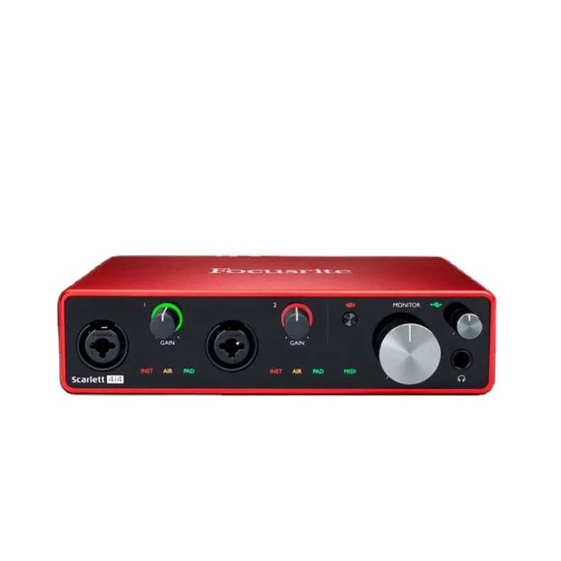 Professional 4 Channel Audio Interface Sound Card For Professional Studio Livestream Recording
Professional 4 Channel Audio Interface Sound Card For Professional Studio Livestream Recording