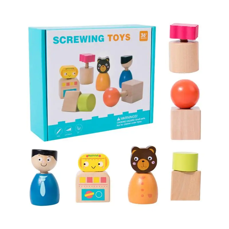 

Игрушка с сенсорным винтом, подходящий винт, игрушечный блок, набор для автомобиля, деревянная гайка, самодельная сборка, бисероплетение, игрушка для детей, мальчиков и девочек 4 года