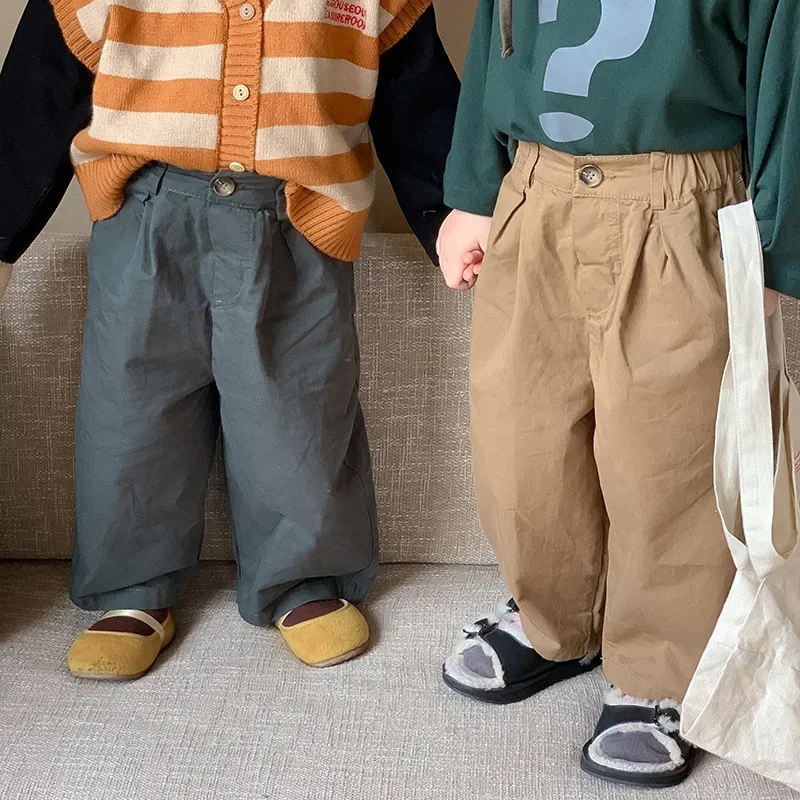 Children Casual Pants 2023 Spring Autumn New Fashionable Korean Style Solid Color Simple All Matching Loose Style Pants
Children Casual Pants 2023 Spring Autumn New Fashionable Korean Style Solid Color Simple All Matching Loose Style Pants