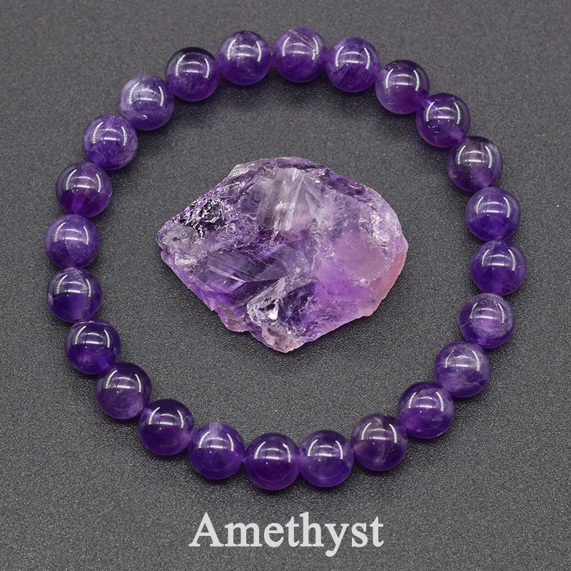 Natural Stone Bead Bracelets Amethyst