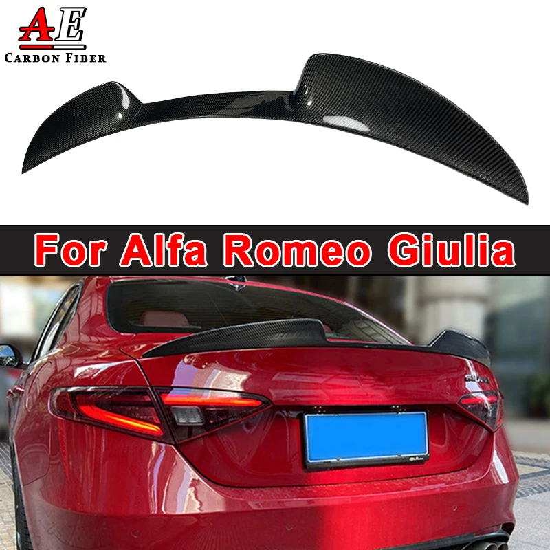 

Car Rear Spoiler Wing Trunk Lip For Alfa Romeo Giulia Spoiler Sedan 2015+ Carbon Fiber/FRP Rear Trunk Spoiler Boot Wing Body Kit