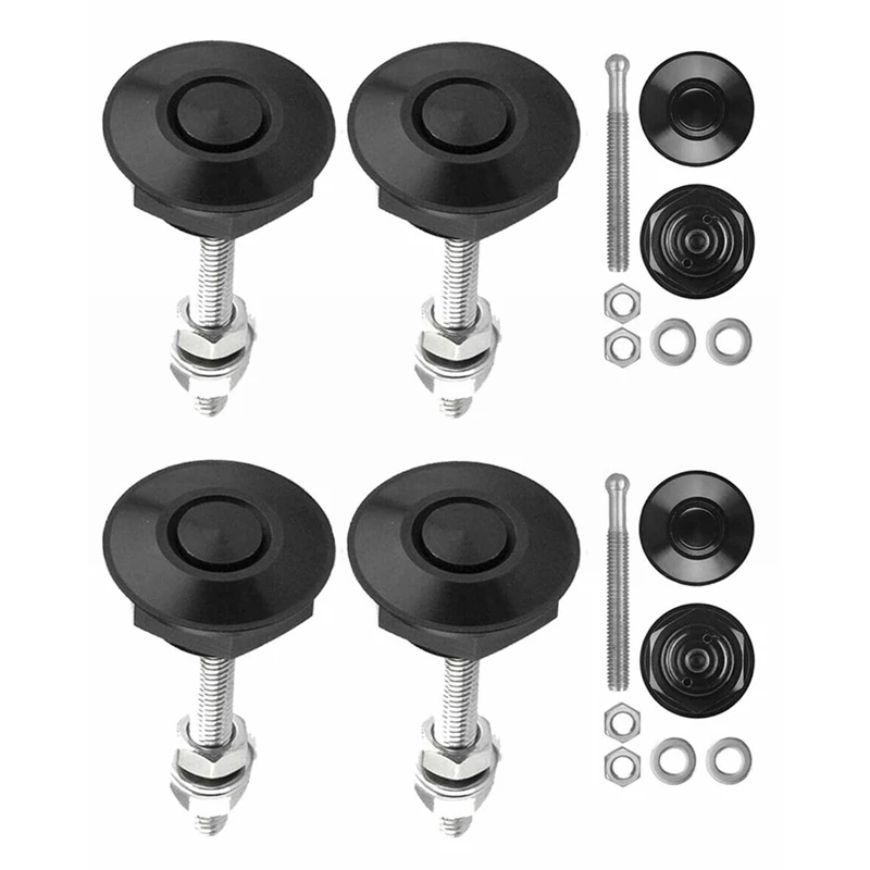 

4 PCS Push Button Quick Release Hood Bonnet Pins Lock Clip Car Bumper Latch Kit