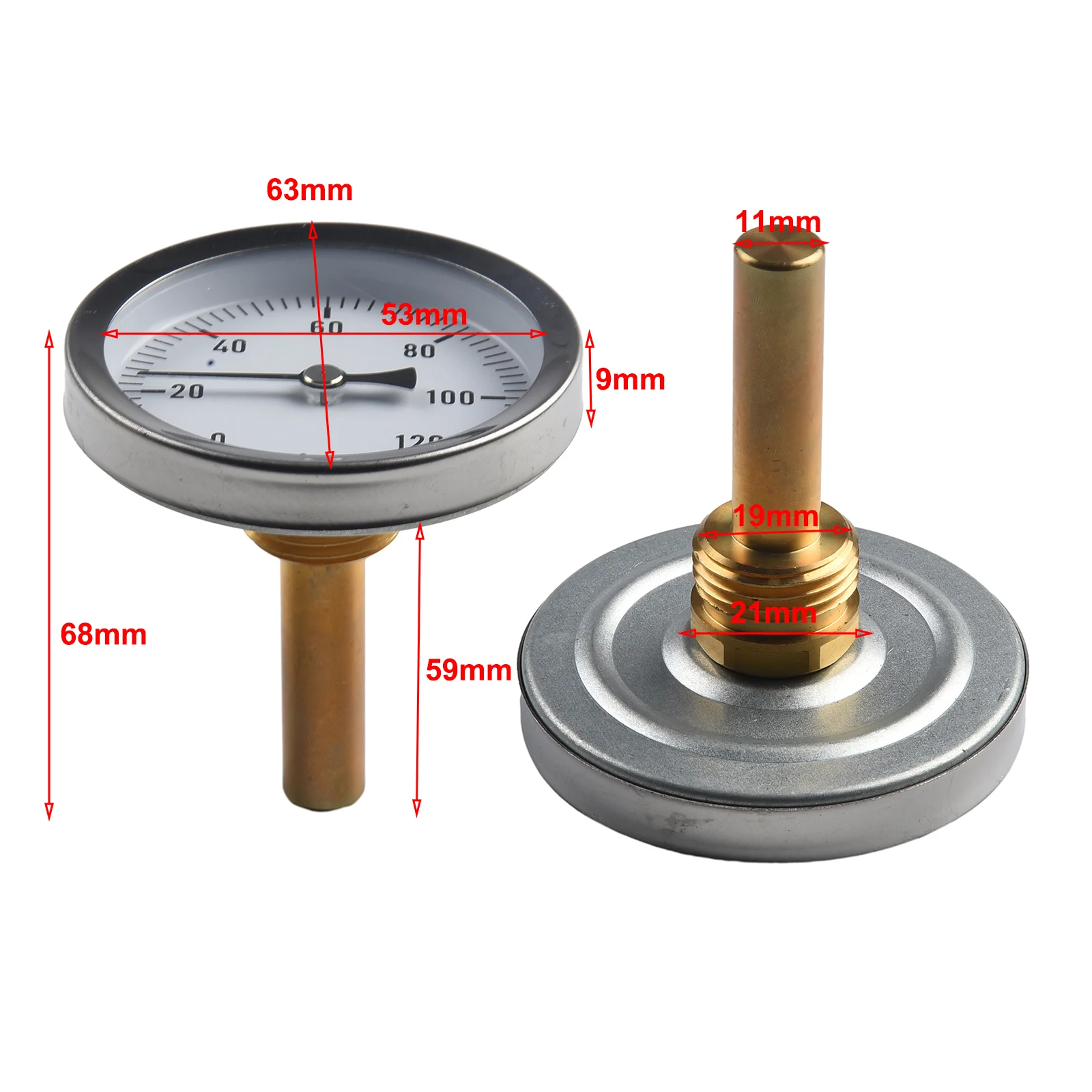 Metal Thermometer Hot Water Pipe Thermometer 0-120°C Heating 63mm Dial Temp Oven Thermometers BBQ Tools Outdoor Cooking
Metal Thermometer Hot Water Pipe Thermometer 0-120°C Heating 63mm Dial Temp Oven Thermometers BBQ Tools Outdoor Cooking