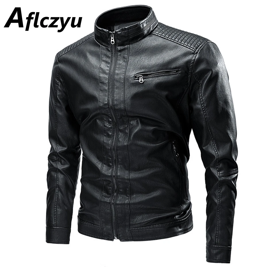 Stand Collar PU Jacket Men Motorcycle Biker Jacket Coat Spring Autumn Solid Color PU Coats Male Faux Leather Jackets Black
Stand Collar PU Jacket Men Motorcycle Biker Jacket Coat Spring Autumn Solid Color PU Coats Male Faux Leather Jackets Black