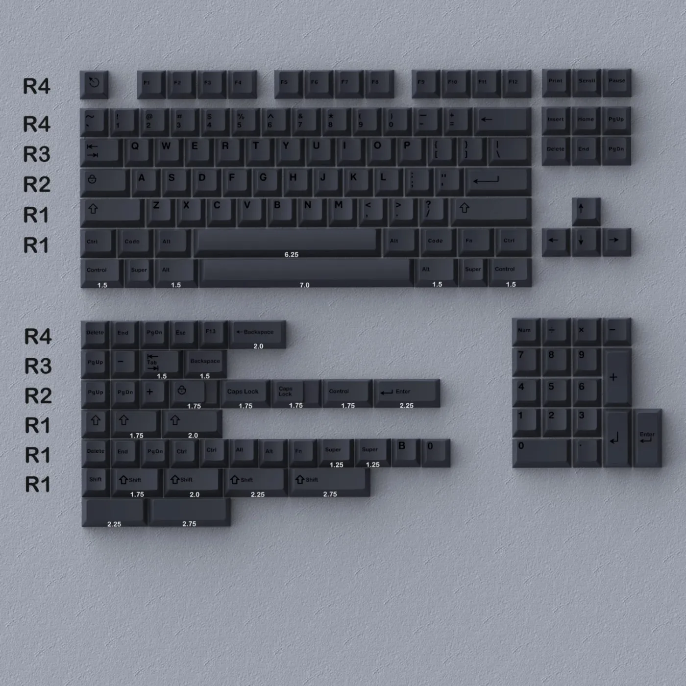 

153 Keys Aifei BOB Keycaps Black On Black ABS Double Shot Cherry Profile for Mechanical Keyboard AF