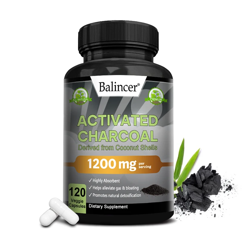 

Balincer Activated Charcoal 1200 mg|Coconut Source|Healthy InternalCleansing and Healthy Digestive Tract Support |Non-GMO,Vegan