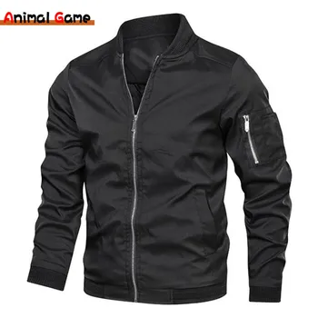 Jaqueta Bomber Bordada Masculina: Estilo e Conforto para Primaveras e Outonos 14 New Autumn Fashion Men Jacket Bomber Jackets Business Casual Streetwear Male Coats Simple Windbreaker British Style Coat