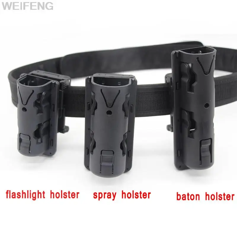 

Military Baton Holster Spray Pouch Holder Flashlight Pouch Quick Release Police Self Defense Case 360 Degree Rotation Belt Clip