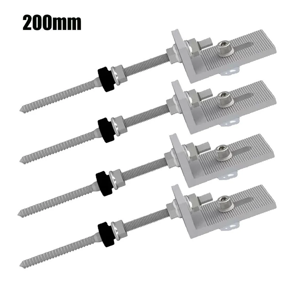 

4Pcs 200/250mm Pole Screws With L Adapter Plate Solar PV Trapezoidal Sheet Metal Roof Fixture Solar Panel Racking Mounts