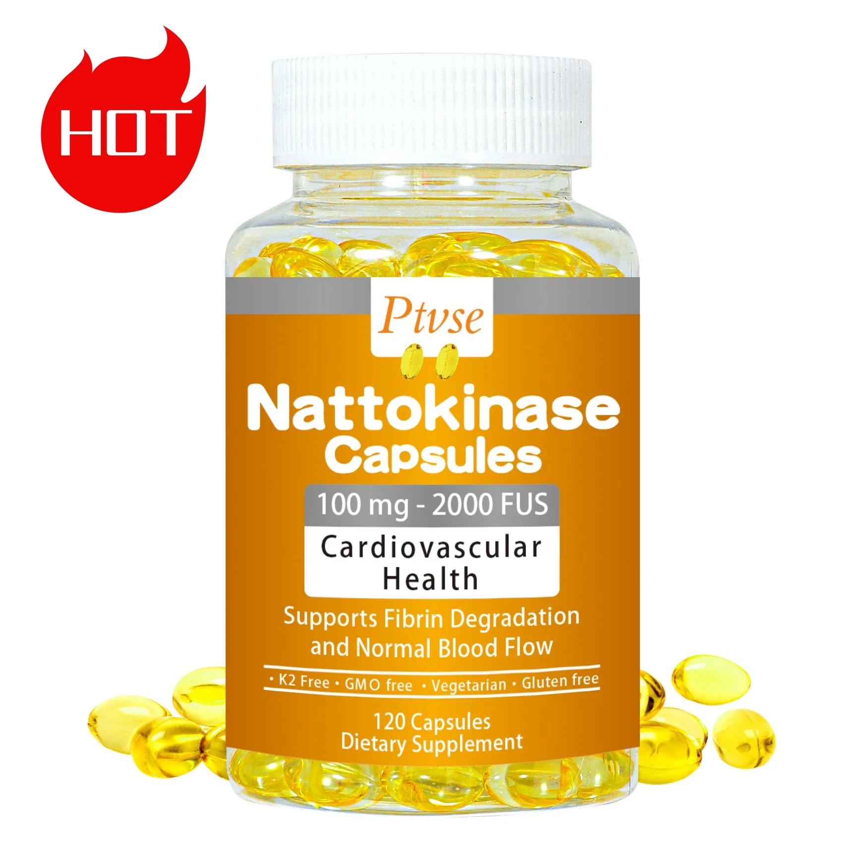 Капсулы наттокиназы поддерживают деградацию фибрина и здоровье сердца, кровообращение и нормальный кровоток
Капсулы наттокиназы поддерживают деградацию фибрина и здоровье сердца, кровообращение и нормальный кровоток