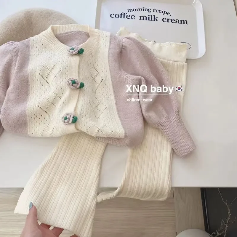 2023 Korean Girls Baby Autumn Winter Clothing Set Elegant Girl Kids Knit Suits Sweaters Cardigan+pants,Children Birthday Clothes
2023 Korean Girls Baby Autumn Winter Clothing Set Elegant Girl Kids Knit Suits Sweaters Cardigan+pants,Children Birthday Clothes