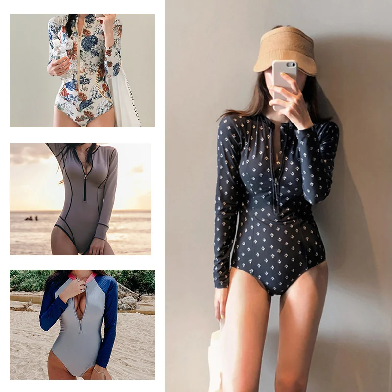 Conservative Sunscreen Long-Sleeve High-Waist Women's One-Piece Triangle Slimming Belly Covering Sports Swimsuit
Conservative Sunscreen Long-Sleeve High-Waist Women's One-Piece Triangle Slimming Belly Covering Sports Swimsuit