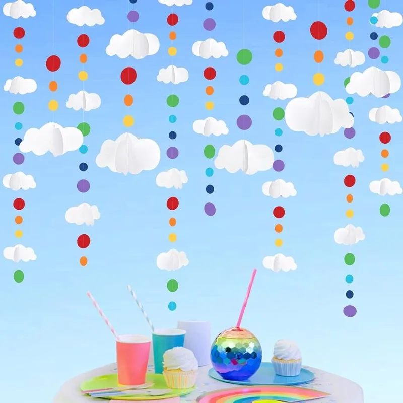 3D Cloud Decorations Rainbow Circle Dots Clouds Hanging Colorful Birthday Streamer Cutout for Baby Shower Ceiling Wall Art Decor
3D Cloud Decorations Rainbow Circle Dots Clouds Hanging Colorful Birthday Streamer Cutout for Baby Shower Ceiling Wall Art Decor
