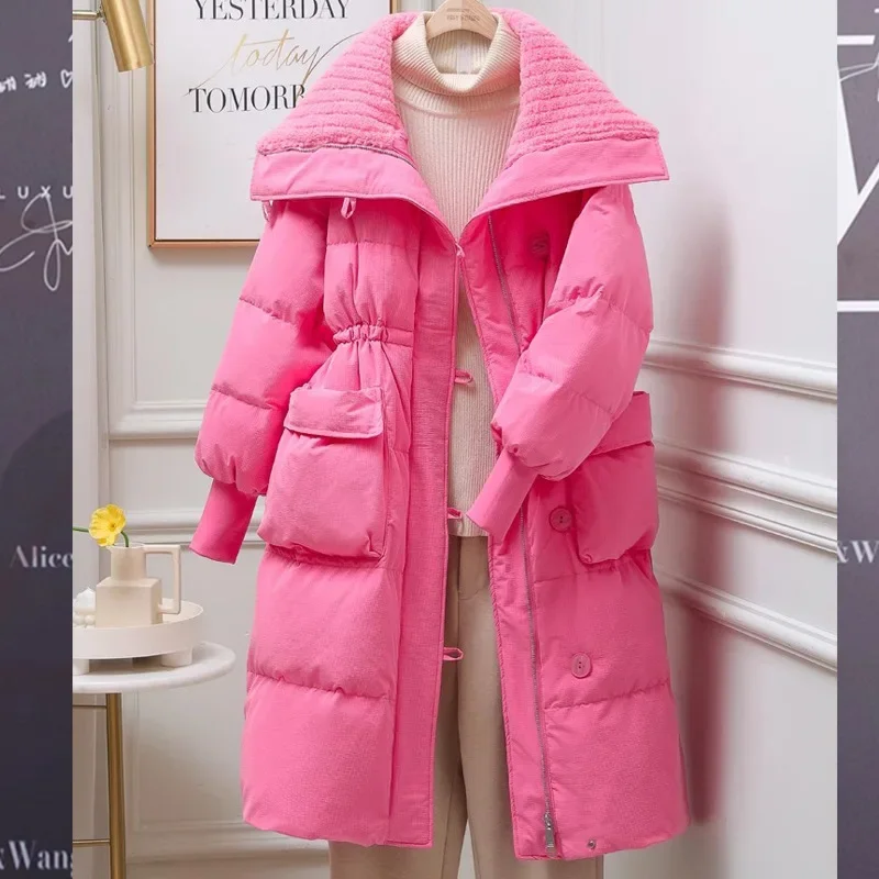 Cotton Jacket for Women in Winter, Mid Length Fashionable Design, Cotton Jacket Over Knee Length, Large Lapel Cotton Jacket
Cotton Jacket for Women in Winter, Mid Length Fashionable Design, Cotton Jacket Over Knee Length, Large Lapel Cotton Jacket