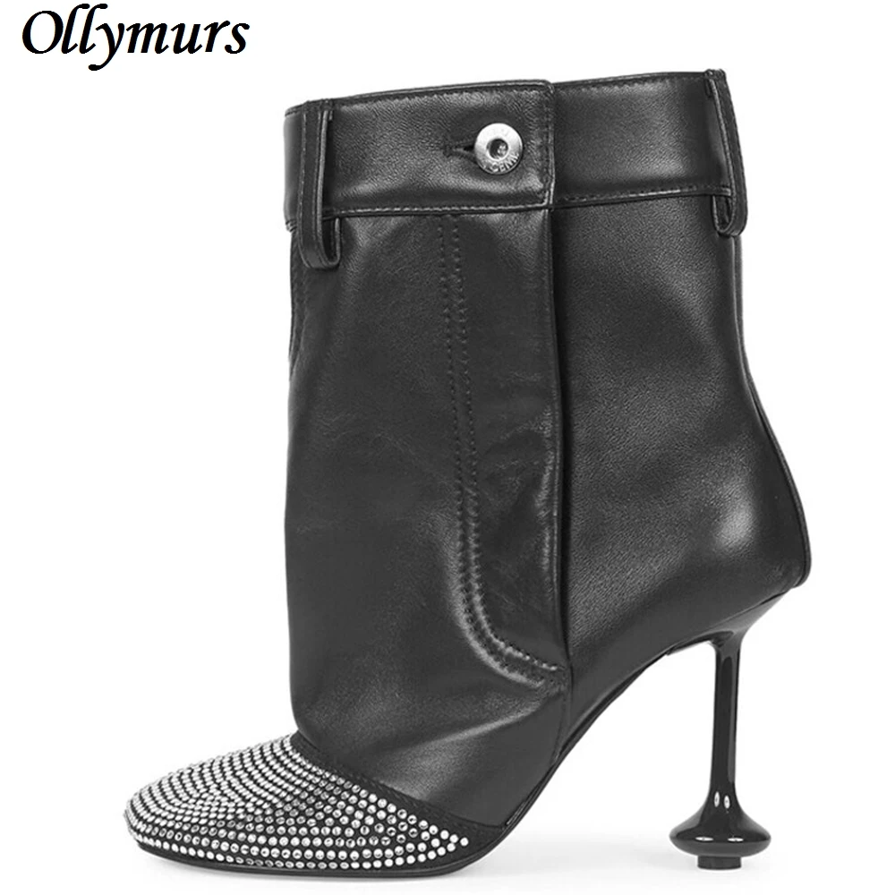 New shaped heel square head rhinestone stitching side zipper metal buckle high heel plus size ankle boots shoes women
New shaped heel square head rhinestone stitching side zipper metal buckle high heel plus size ankle boots shoes women