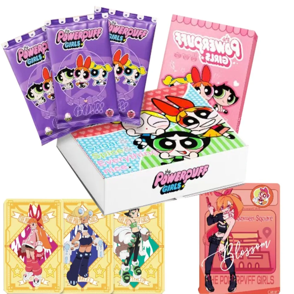 

The Powerpuff Girls Collection Card For Children Genuine Science Fiction Animation Blossom Buttercup Limited Card Kids Gifts