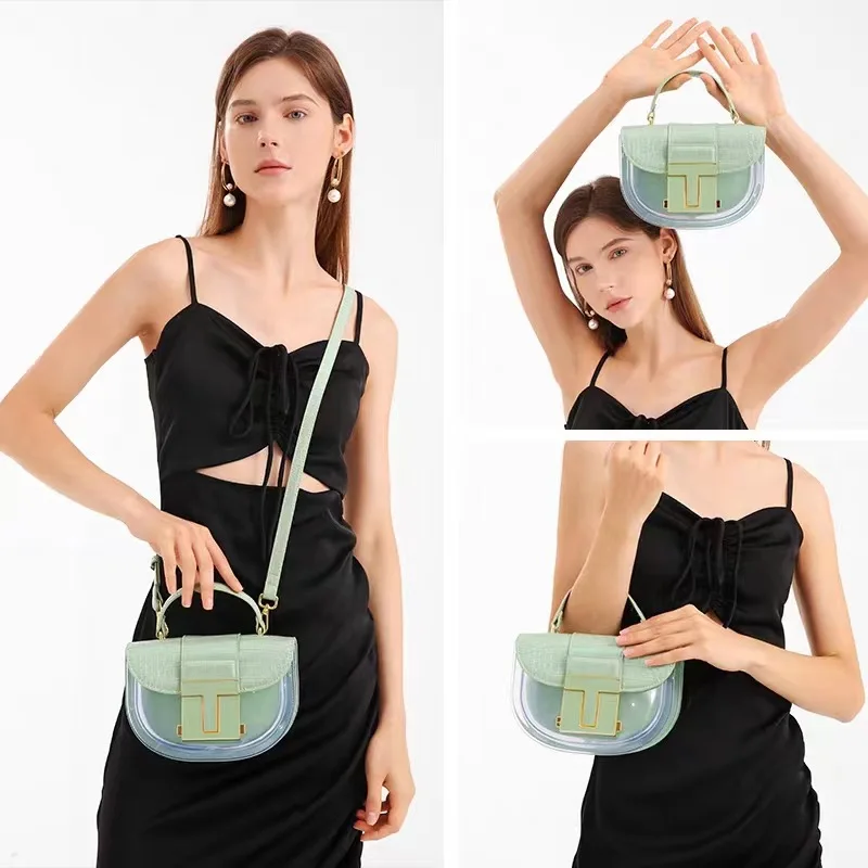

2024 New Crocodile Pattern Saddle Bag for Women's Colorful Shoulder Handbag Crossbody Messenger Designer Bolsas Para Mujeres