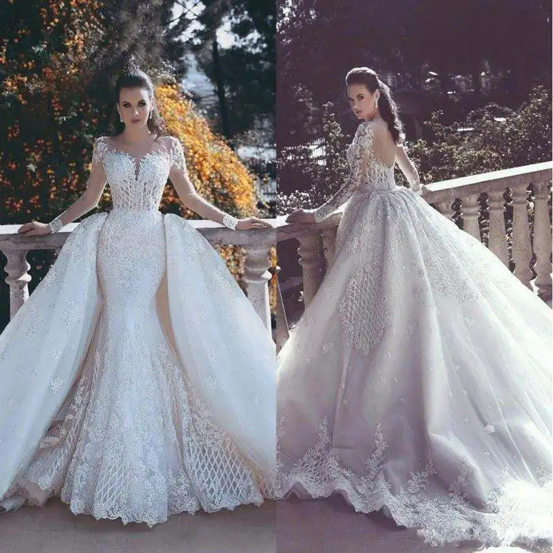 Illusion Sleeveless Detachable Dress Mermaid Wedding Custom Made Bridal Bride Gown
Illusion Sleeveless Detachable Dress Mermaid Wedding Custom Made Bridal Bride Gown