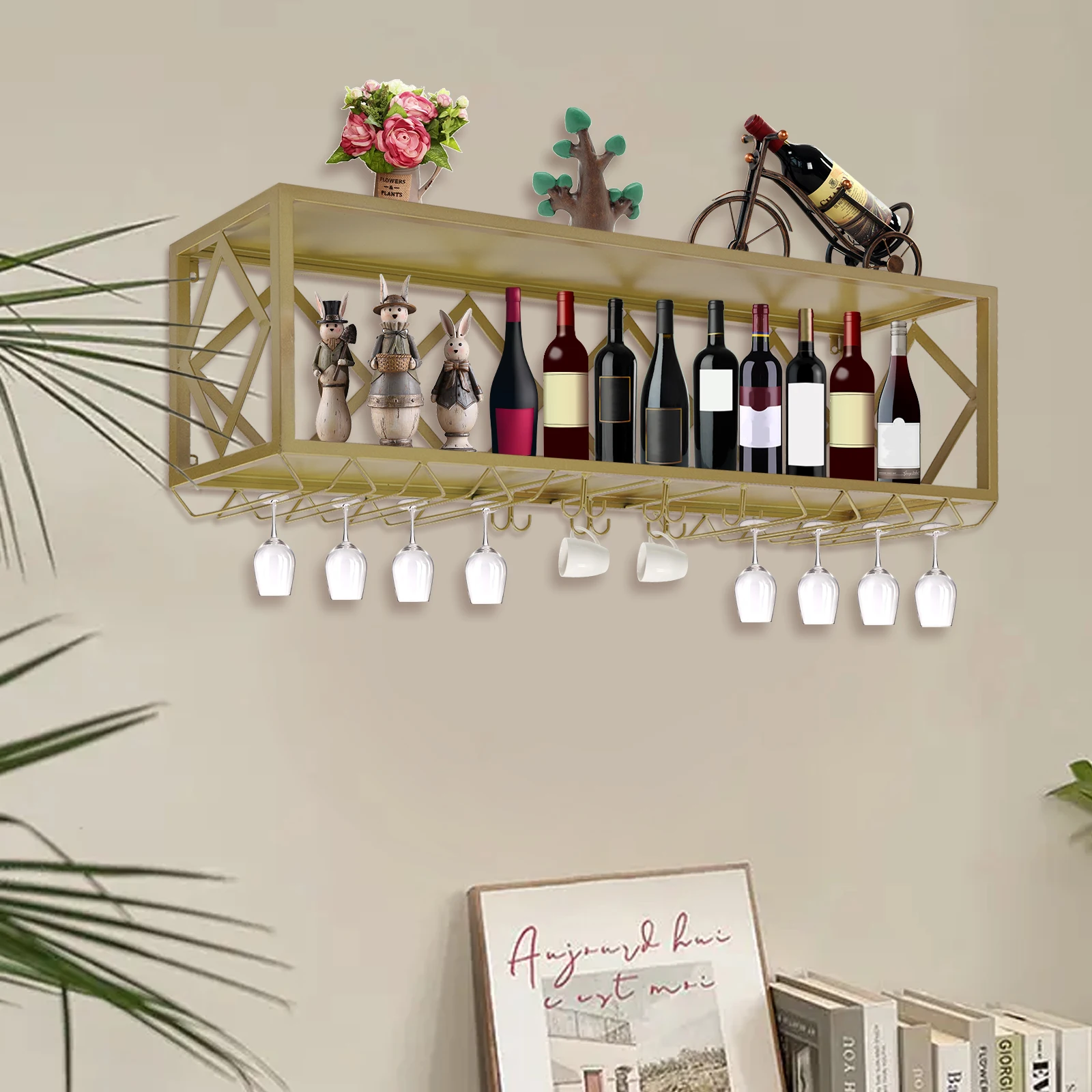 2 Tier Wine Rack Glass Bottle Holder Organizer Home Bar Metal Storage Shelf 120CM Wall-Mounted Bar Iron Bottle Holder
2 Tier Wine Rack Glass Bottle Holder Organizer Home Bar Metal Storage Shelf 120CM Wall-Mounted Bar Iron Bottle Holder