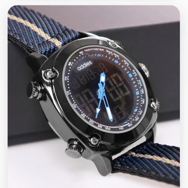 

New Addies Brand Men's Watch Fashion Luxury Electronic Wristwatch Large Dial Multifunctional Waterproof Man Outdoor Sport Watch