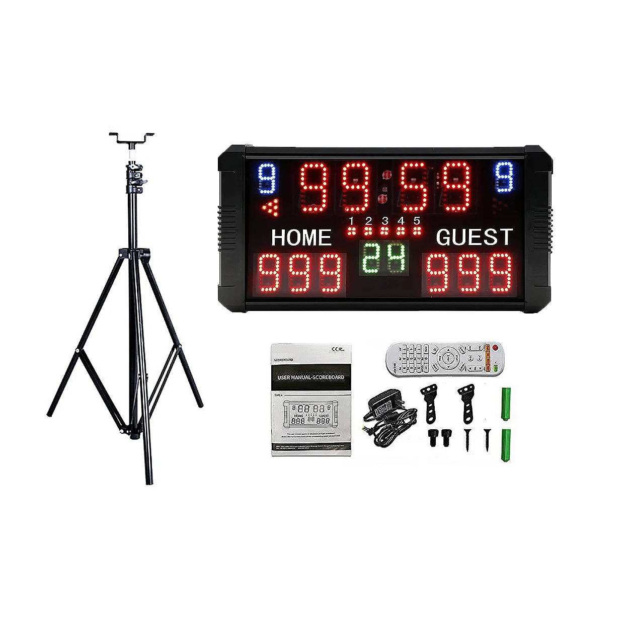 Portable Basketball Wall Clock with Scoreboard Design, Digital Design, Net Points Tracker,Ballgame Score Monitor
Portable Basketball Wall Clock with Scoreboard Design, Digital Design, Net Points Tracker,Ballgame Score Monitor