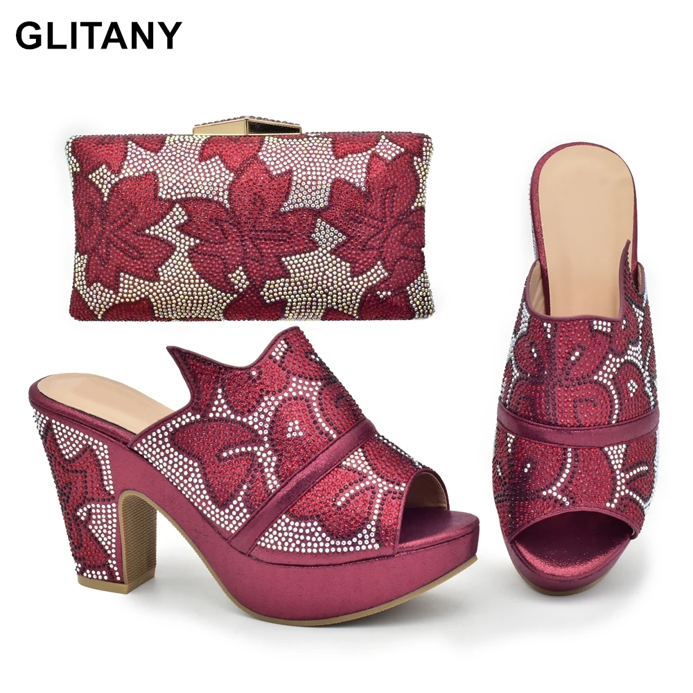 Latest Italian Shoes and Bags Matching Set Decorated with Rhinestone Plus Size Heels 42 Wedges Shoes for Women Platform Heels
Latest Italian Shoes and Bags Matching Set Decorated with Rhinestone Plus Size Heels 42 Wedges Shoes for Women Platform Heels