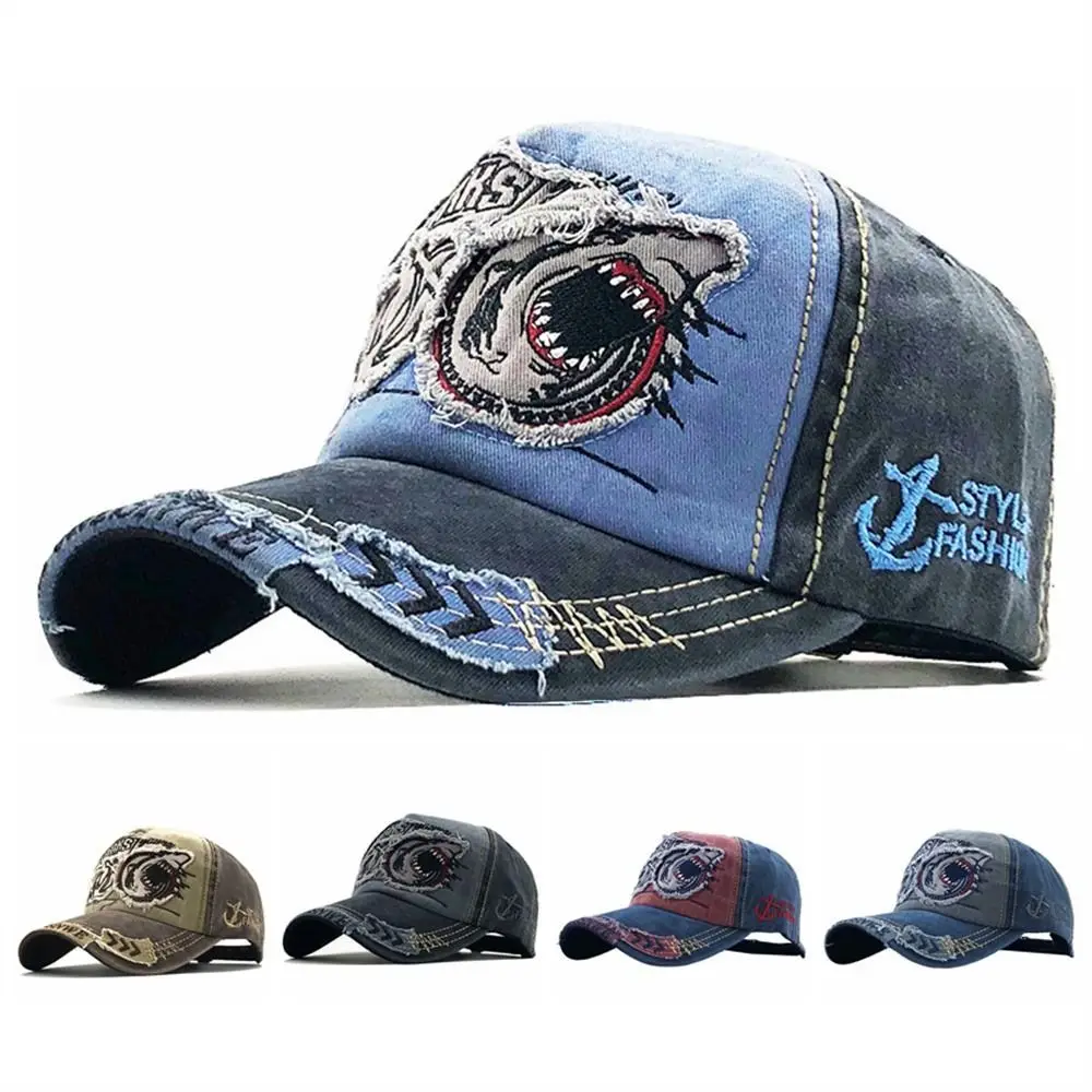 

Animal Shark Baseball Cap Unisex Sunproof Embroidered Truck Cap Sun Hat Adjustable Snapback Hat Streetwear