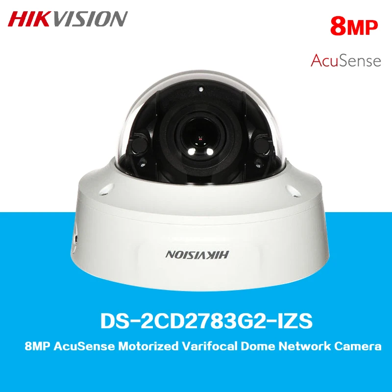 

HIKVISION DS-2CD2783G2-IZS 8MP AcuSense Motorized Varifocal Dome Network Camera, Support Motion Detection and IR 40m