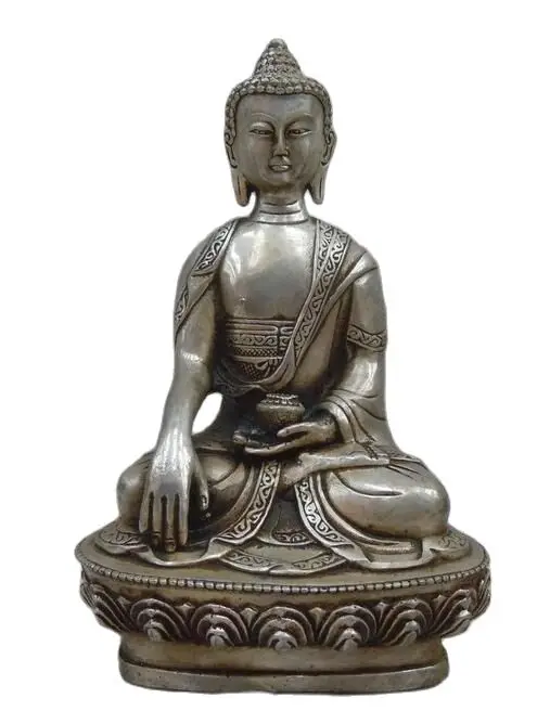 8 Inch China Silver carved Bhaisajyaguru Ming Dyuasty buddha Sculpture Statue 21CM 
8 Inch China Silver carved Bhaisajyaguru Ming Dyuasty buddha Sculpture Statue 21CM