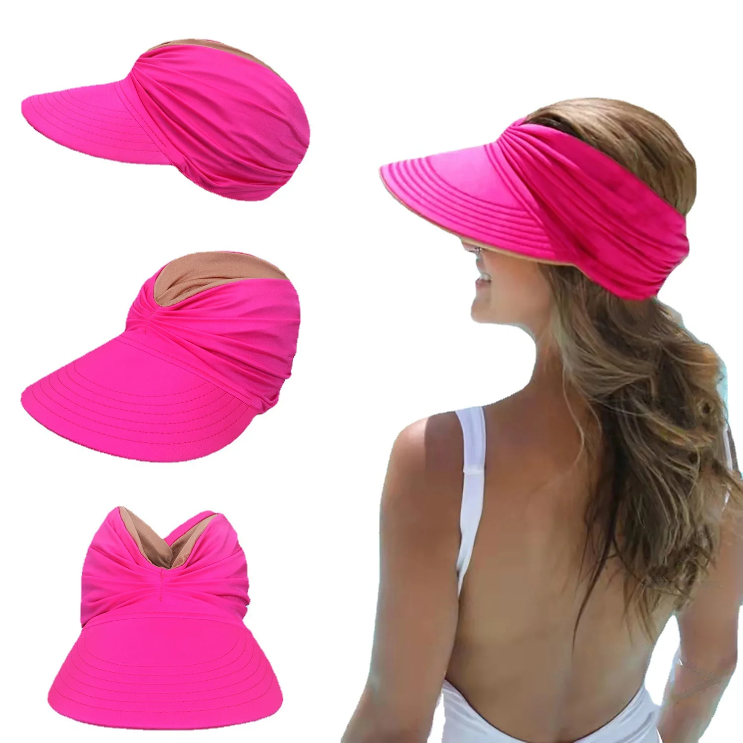 

Летняя двухсторонняя шляпа, солнцезащитный козырек, шляпа с защитой от ультрафиолетовых лучей, эластичная Кепка с отверстиями, УФ-кепки, Повседневная Спортивная Кепка для рыбалки