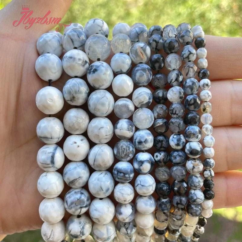 

Natural gray Fire Agate Beads Round Loose Stone DIY Strand 15 Inch 6/8/10MM For Jewelry Making Necklace Bracelet Free shipping