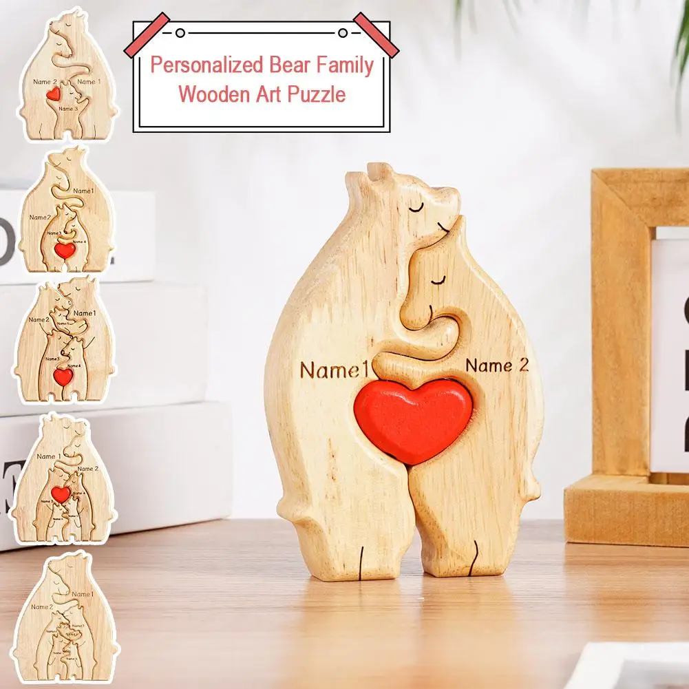Personalized Bear Family Wooden Art Puzzle Desktop Ornament Puzzle Decoration Heart Wood Day Family Birthday Mother's Home
Personalized Bear Family Wooden Art Puzzle Desktop Ornament Puzzle Decoration Heart Wood Day Family Birthday Mother's Home